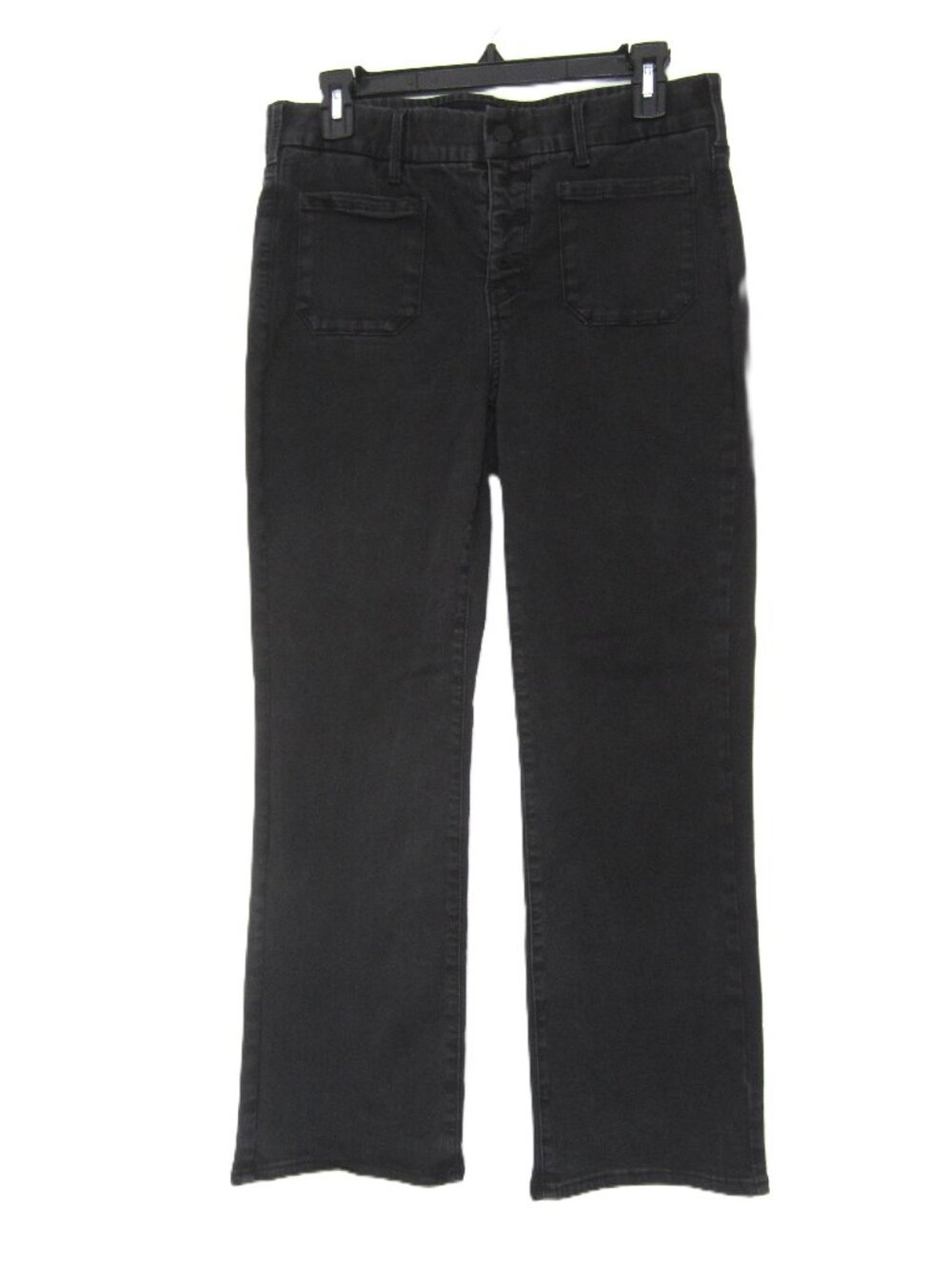 NYDJ Size S 4 6 Marilyn Straight Ankle Jeans Trinity Faded Black Button Fly